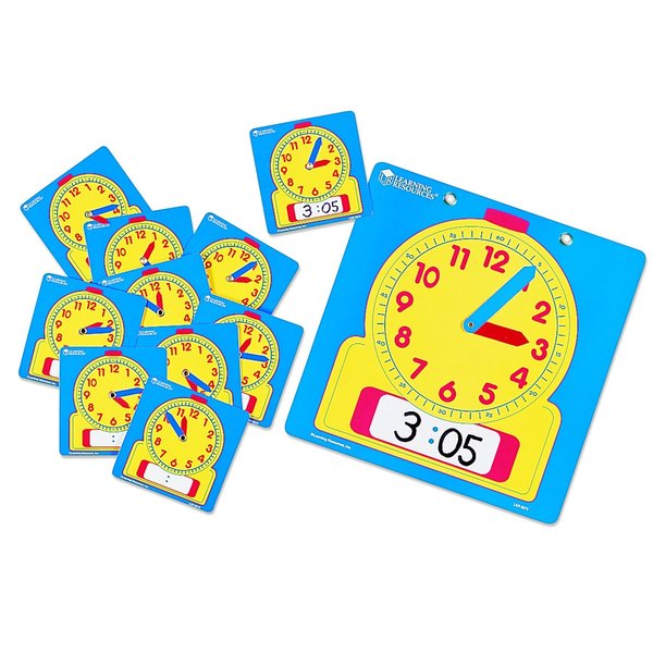 Learning Resources Write + Wipe Student Clock Set, PK10 0572
